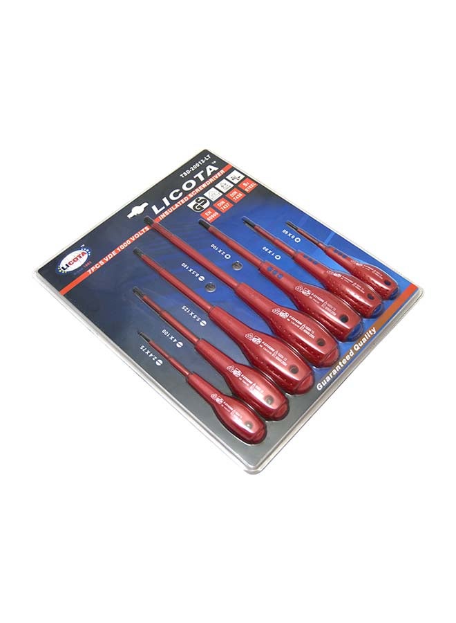 LICOTA 7-Piece VDE Insulated Screwdriver Set Red 34X28.5X4cm - Image 2