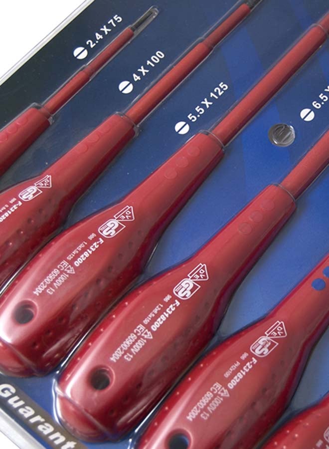LICOTA 7-Piece VDE Insulated Screwdriver Set Red 34X28.5X4cm - Image 4
