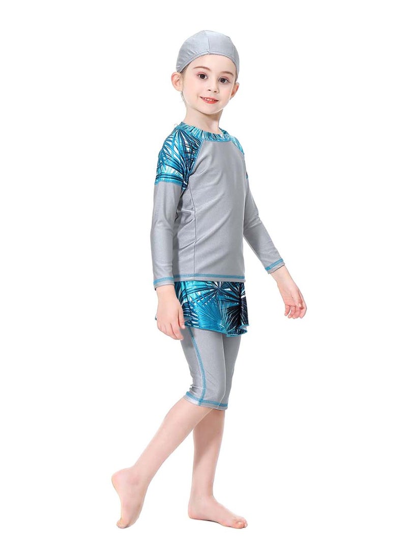 Hanyimidoo 3-Piece Swimsuit Set Grey/Blue  - Image 2