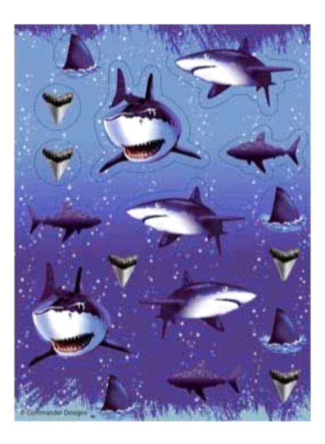 كرييتف كونفيرتينج مجموعة ملصقات بتصميم سمك قرش متناثر من 48 قطعة - Image 1