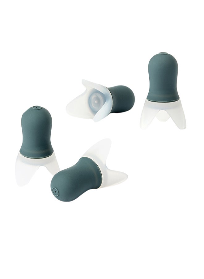 4-Piece Silica Gel Earplugs Green - Image 1