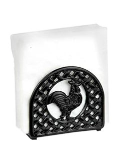 Iron Rooster Napkin Holder Black 5.5x2x4.8inch