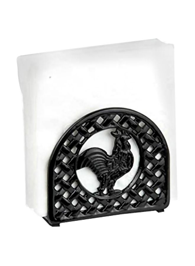 Home Basics - Iron Rooster Napkin Holder Black 5.5x2x4.8inch - Image 1
