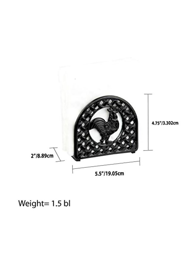 Home Basics - Iron Rooster Napkin Holder Black 5.5x2x4.8inch - Image 1
