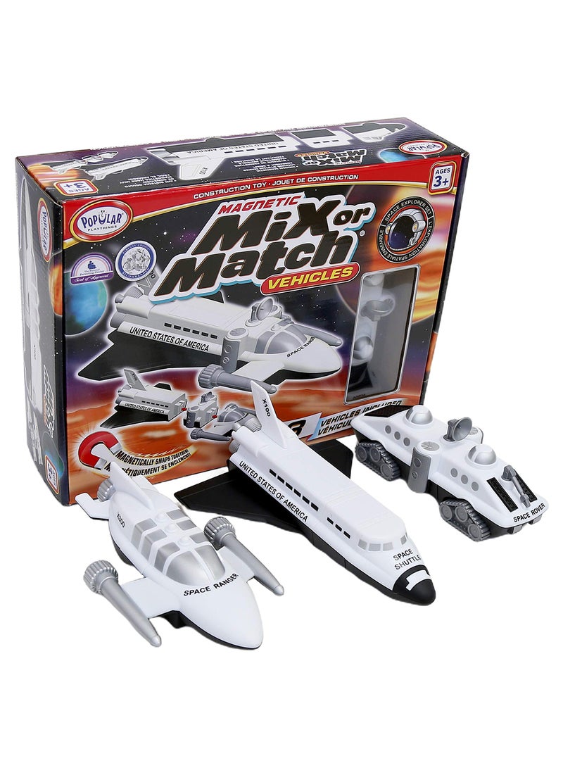 Popular Playthings Magnetic Mix Or Match Space Vehicle Educational Toy - Image 2