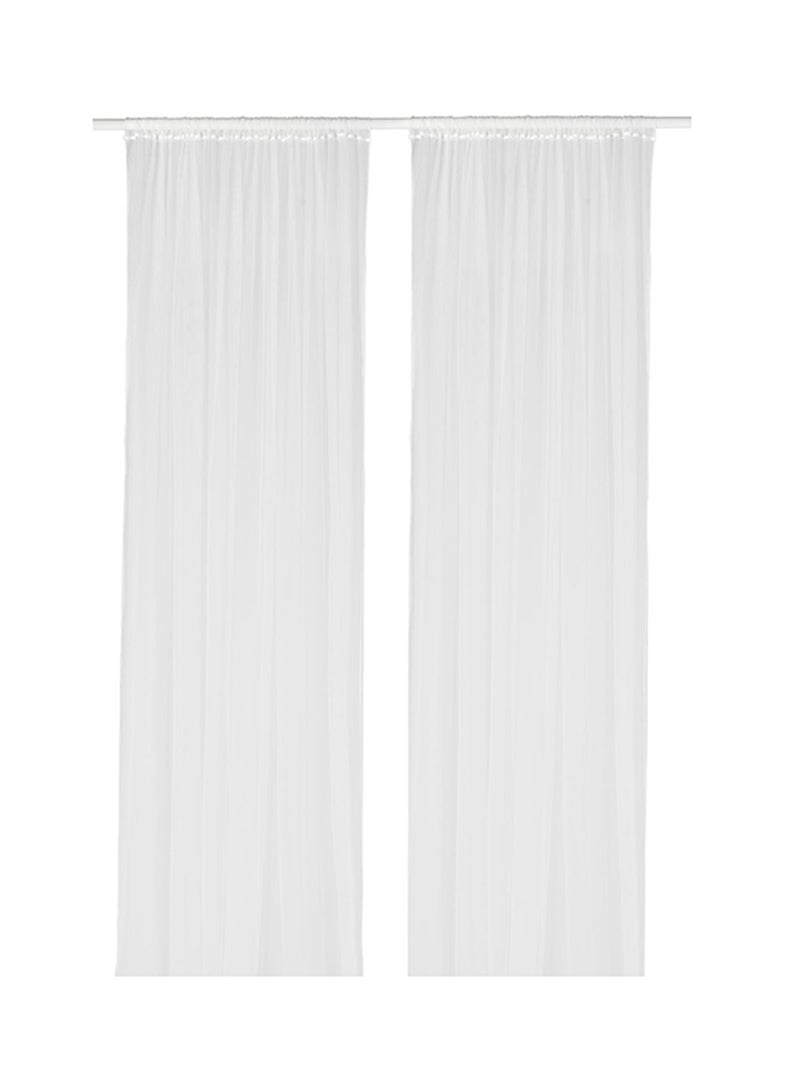 2-Piece Window Curtain Set White 280x300cm  - Image 1