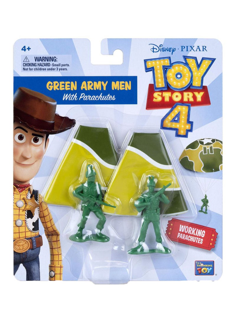 2-Piece Green Army Men Set With Parachute 2.5inch