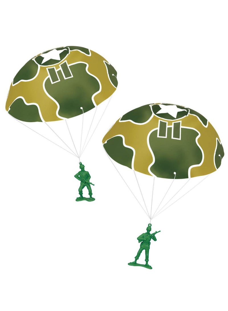 2-Piece Green Army Men Set With Parachute 2.5inch