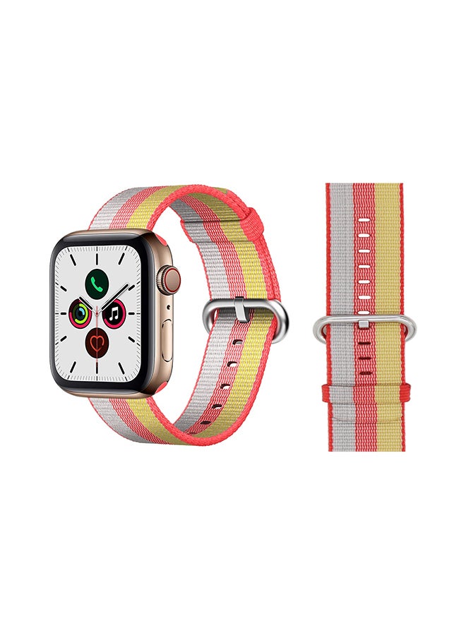 Perfii - Replacement Stylish Band For Apple Watch Series 5/4/3/2/144 Red/White/Yellow - Image 1