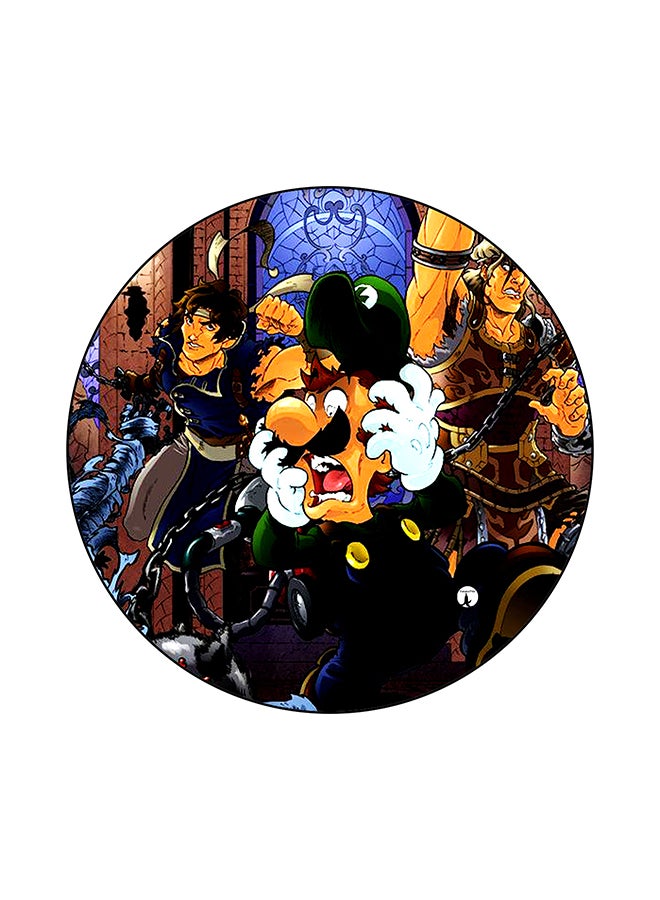 لوحة ماوس مستديرة عليها رسومات مطبوعة متعدد الألوان