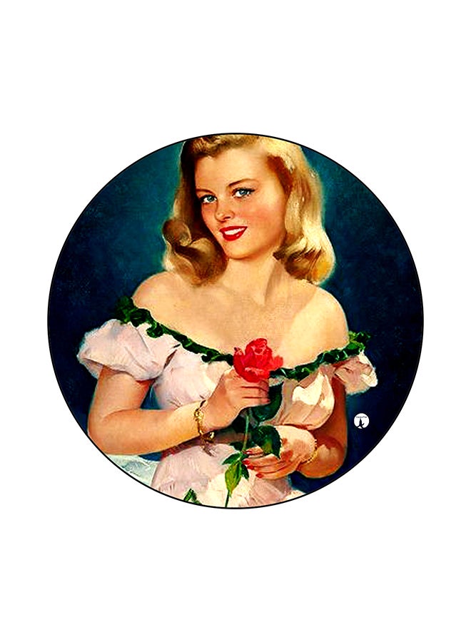 BP Rabbits Printed Round Mouse Pad Multicolour