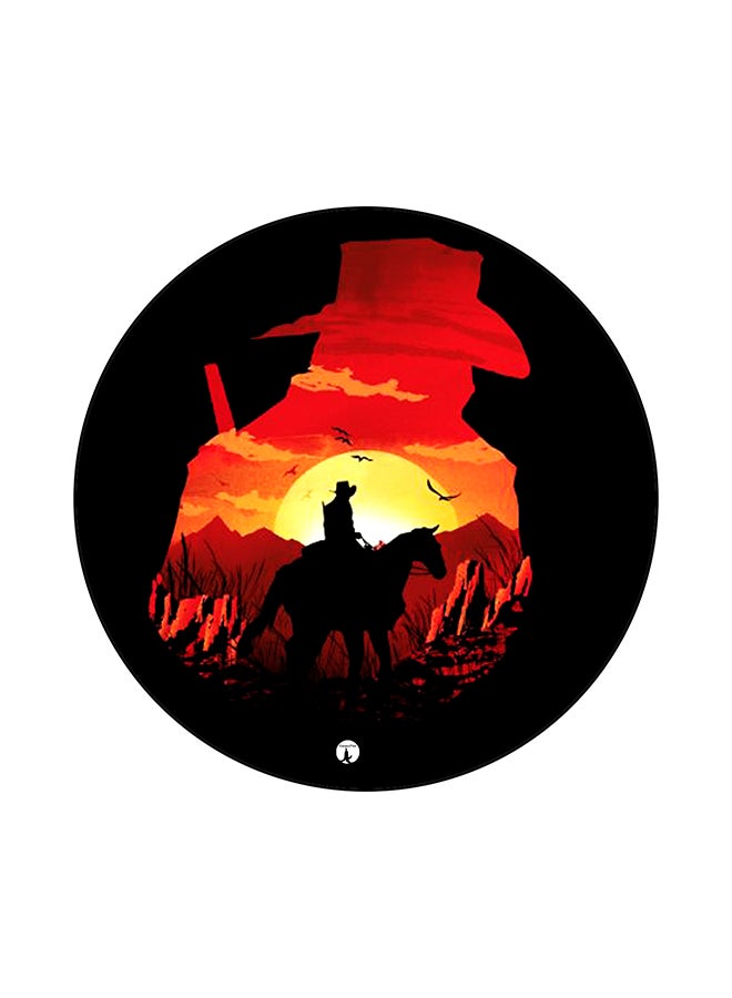 Coffee Printed Round Mouse Pad Multicolour