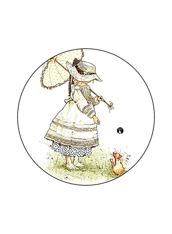 BP A Girl Printed Round Mouse Pad Multicolour