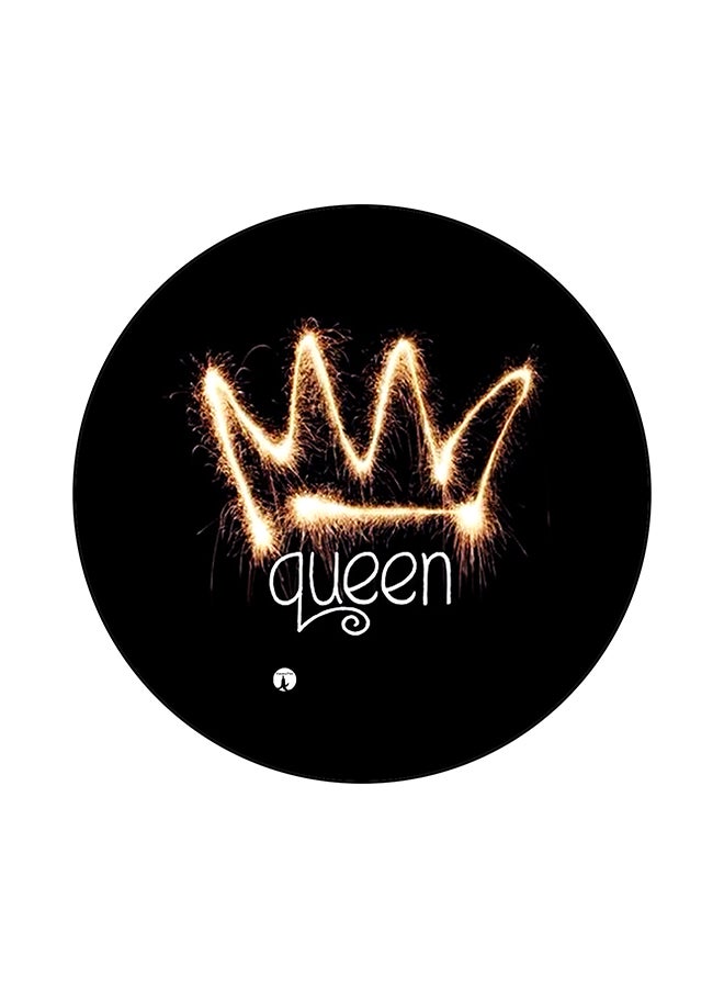 Queen Printed Mouse Pad Black/Yellow/White