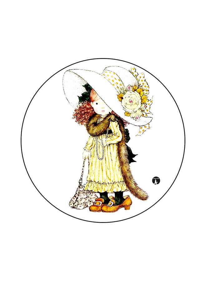 BP A Girl Printed Round Mouse Pad Multicolour
