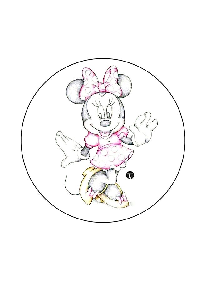 بي بي قاعدة ماوس عليها رسومات مطبوعة أبيض