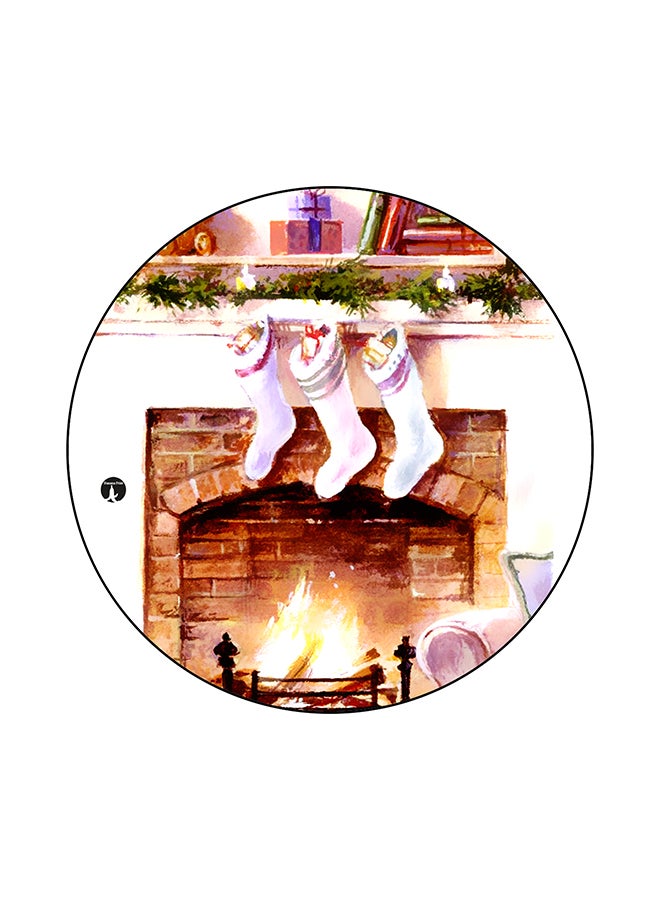 BP Vintage Art Printed Round Mouse Pad Multicolour