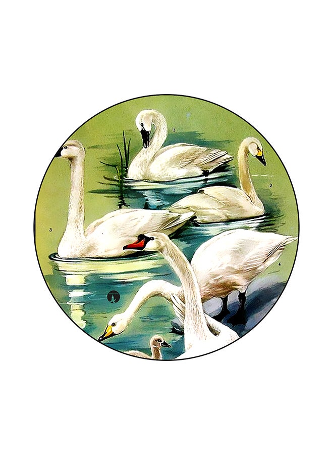 Floating Swans Printed Mouse Pad Multicolour