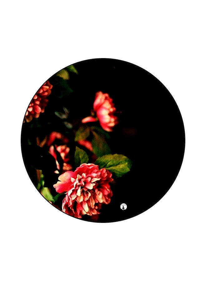 لوحة ماوس برسمة زهور أسود / أحمر/ أخضر