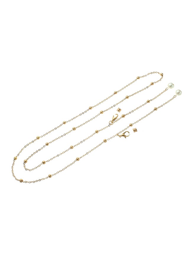 Generic - Pearl Beaded Eyeglass Chain With 2-Piece Silicone Anti-Slip Ring - Image 1