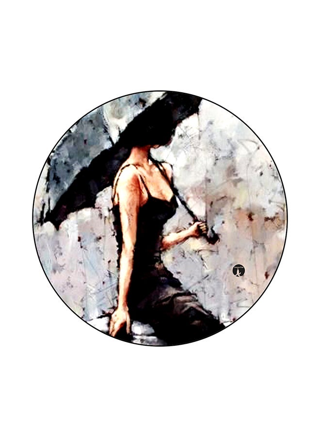 بي بي لوحة ماوس بطبعة إمرأة بيج/ أسود/ رمادي