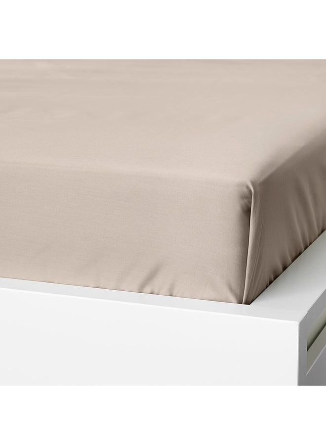 Generic Fitted Sheet Cotton Beige  - Image 2