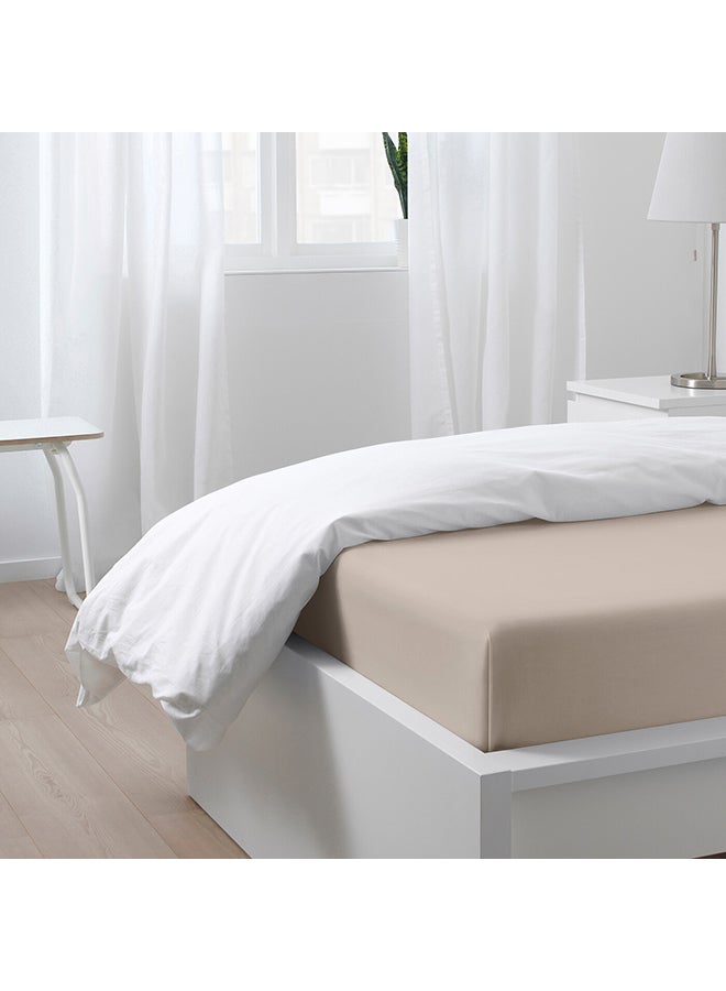 Generic Fitted Sheet Cotton Beige  - Image 4