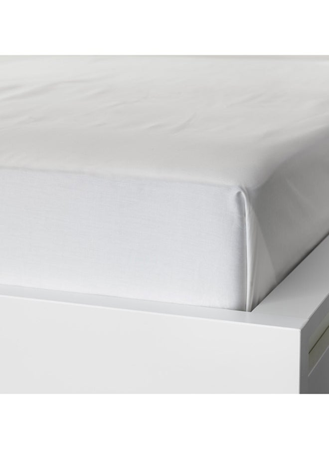 Generic Fitted Sheet Fabric White 260x240cm  - Image 4