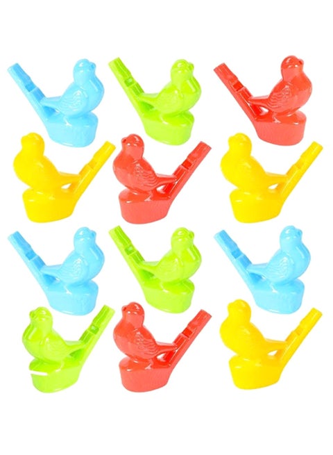 12-Piece Bird Shaped Water Warbler Whistle Toy Set