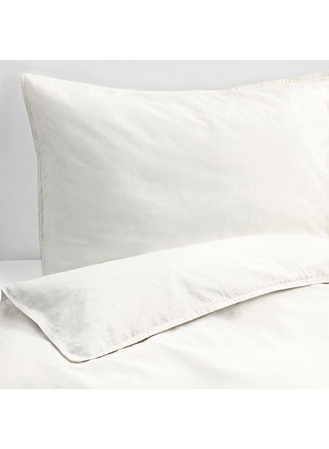 طقم غطاء وسادة مع غطاء لحاف من 3 قطع fabric أبيض  - Image 2
