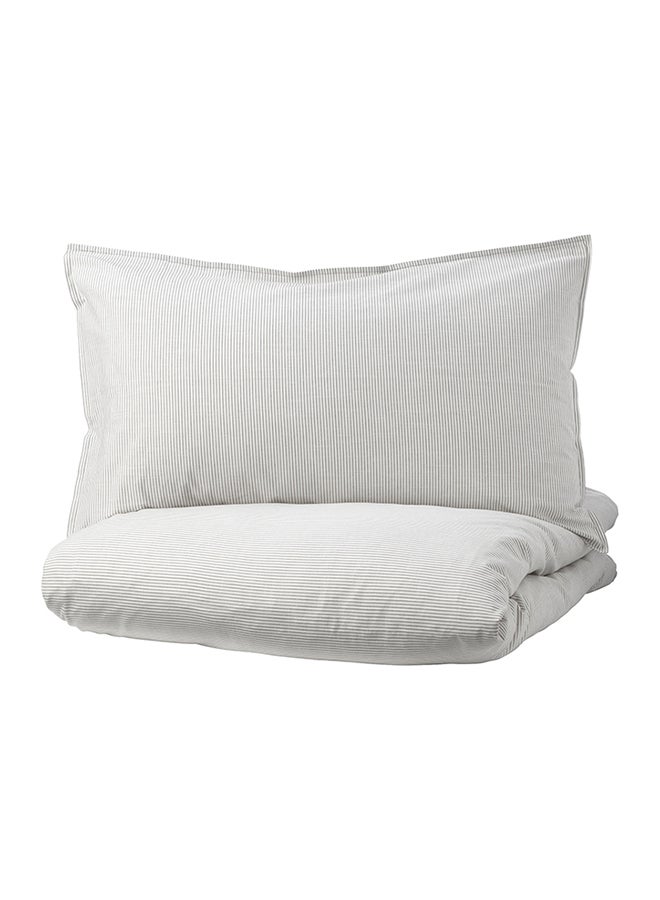 طقم غطاء وسادة مع غطاء لحاف من 3 قطع fabric أبيض  - Image 1