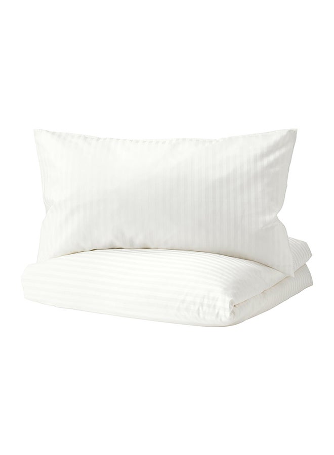 طقم غطاء وسادة مع غطاء لحاف من 3 قطع fabric أبيض  - Image 1
