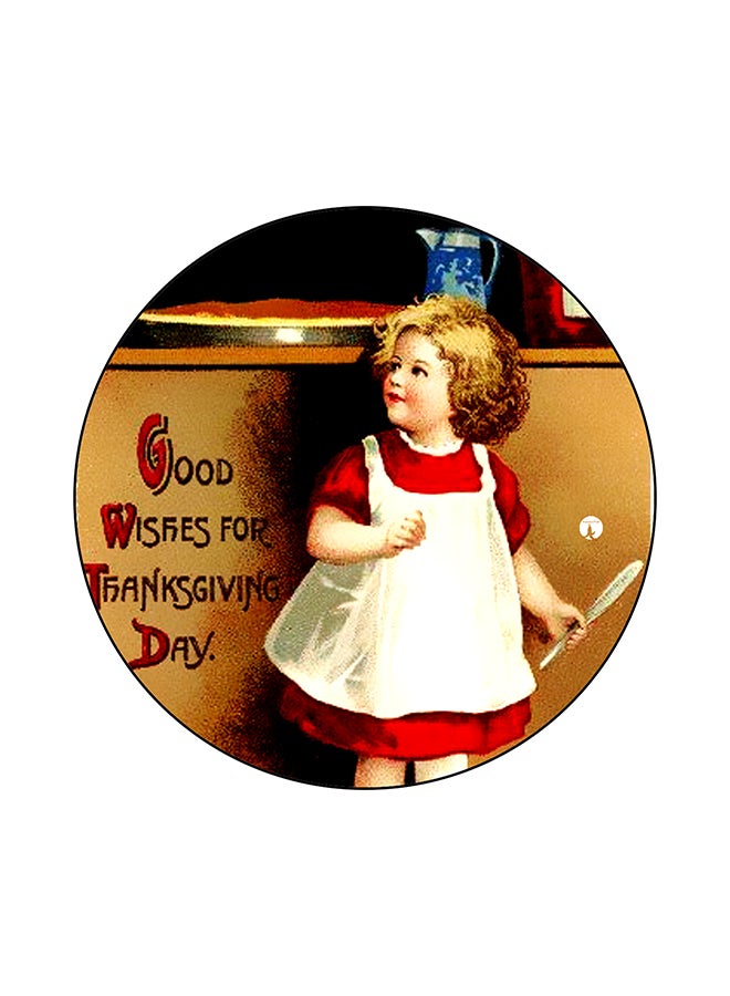 BP A Key Printed Round Mouse Pad Multicolour