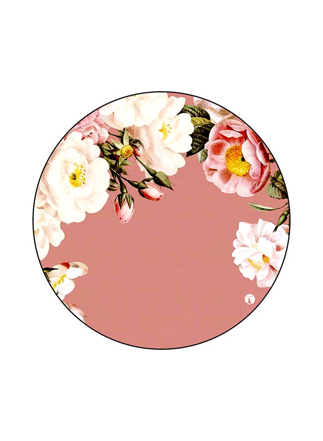 لوحة ماوس مزينة بنقشة الزهور وردي
