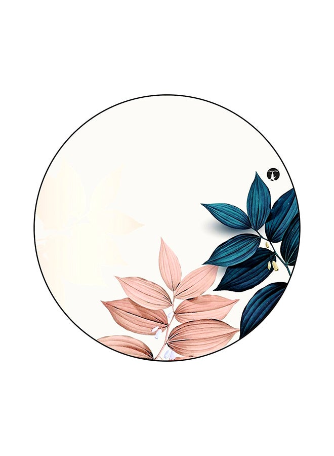 Plants Printed Mouse Pad White/Blue/Pink