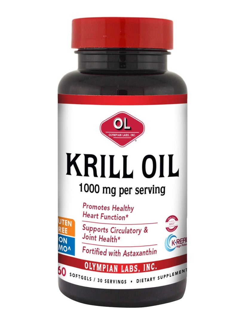 Olympian Labs Krill Oil Dietary Supplement - 60 Softgels 