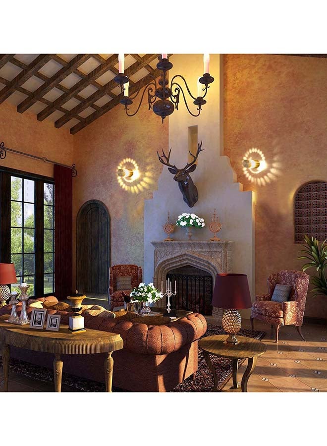 بيوينتي مصباح جداري بفتحات إضاءة LED لولبية بنظام ألوان RGB مزود بجهاز تحكم عن بعد فضي 7 x 5.3سم - Image 2