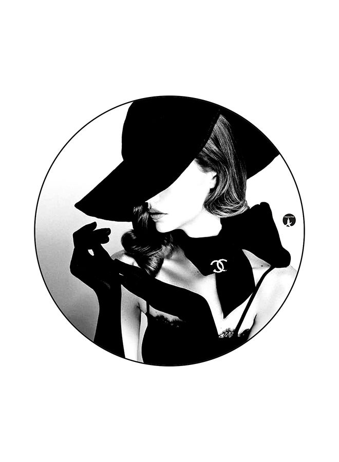 A Woman Printed Mouse Pad White/Black