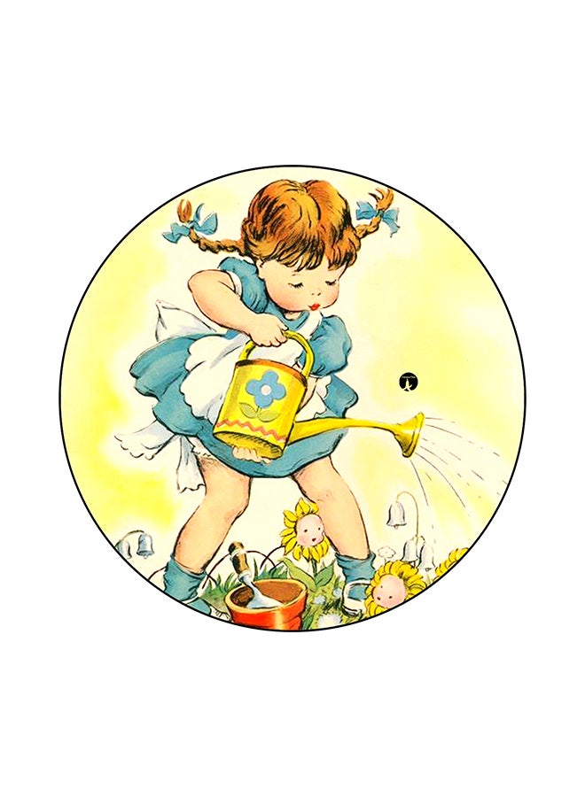 لوحة ماوس برسمة فتاة أصفر