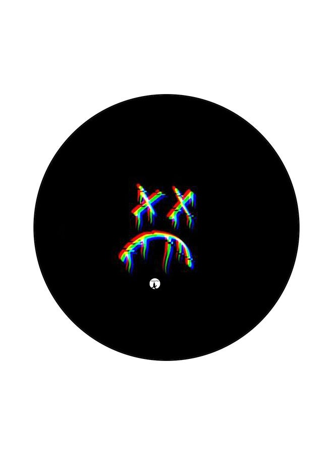 BP A Sad Face Printed Mouse Pad Black/White