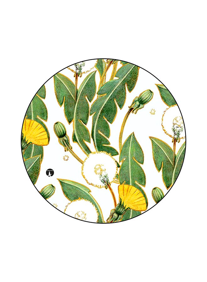 Plants Printed Mouse Pad Green/White/Yellow