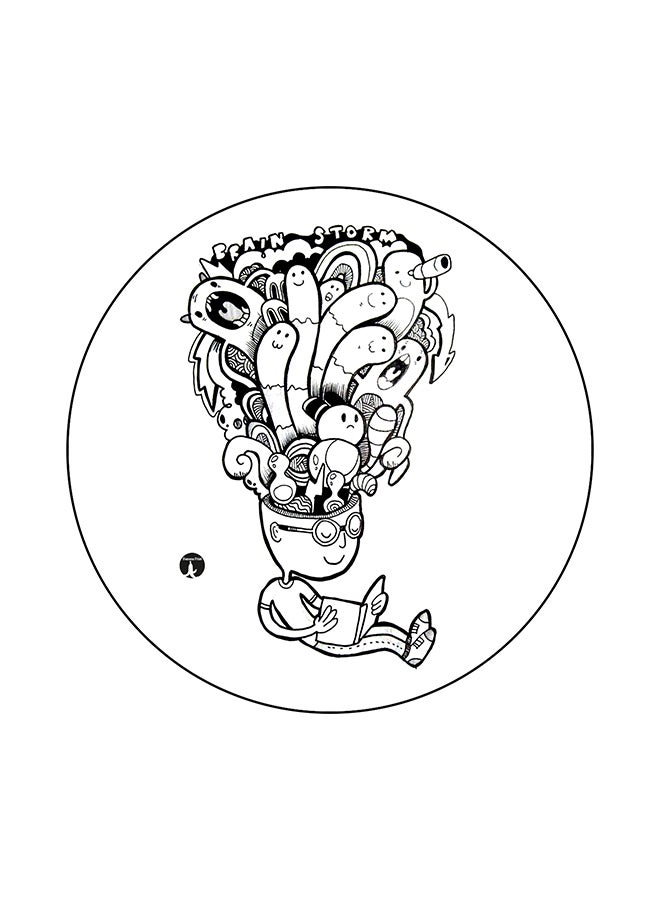 BP Cartoon Printed Mouse Pad White/Black