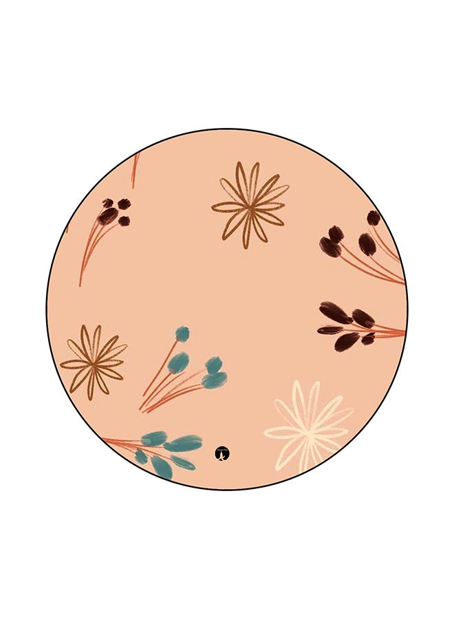 BP Flowers Printed Mouse Pad Beige/Blue/White