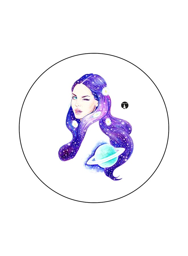 BP A Woman Printed Mouse Pad White/Purple/Blue