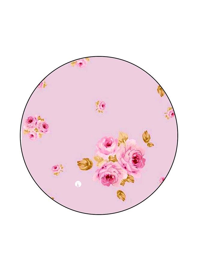 Flowers Printed Mouse Pad Pink/Green
