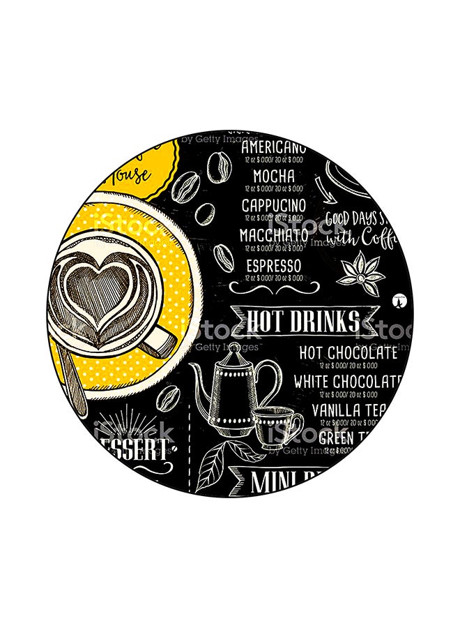 BP English Phrases Printed Mouse Pad Yellow/Black/White