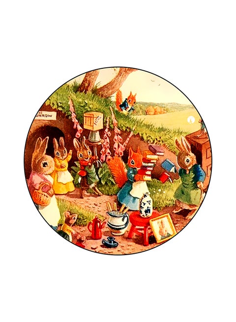Rabbits Printed Mouse Pad Multicolour
