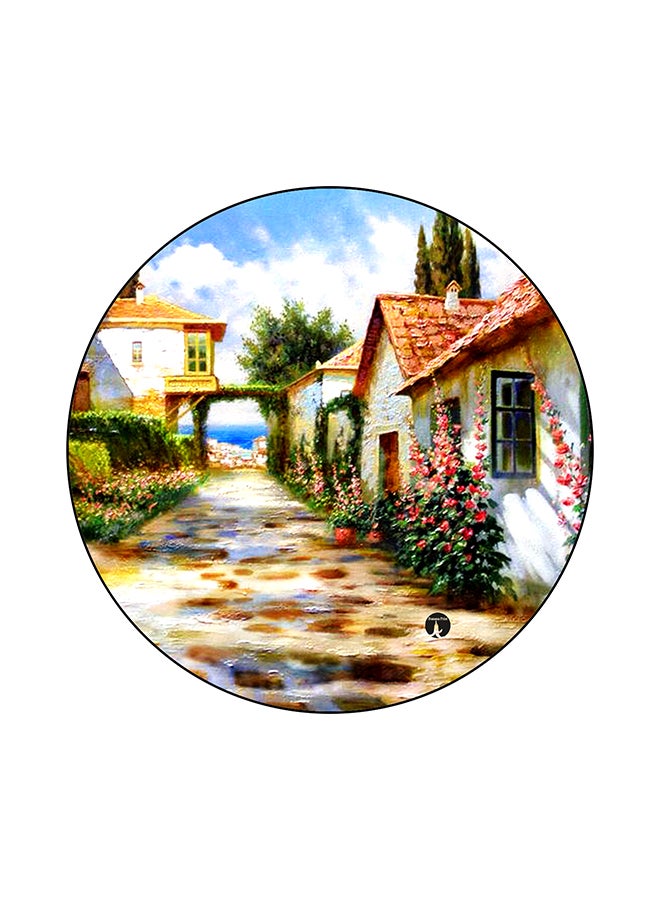 لوحة ماوس بطبعة منازل متعدد الألوان