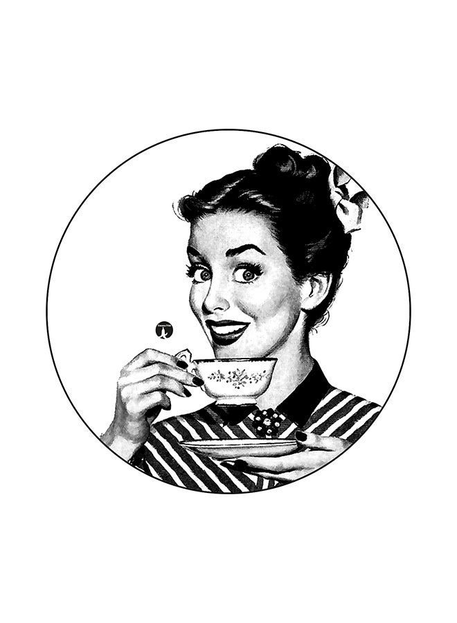 بي بي لوحة ماوس بتصميم كلاسيكي فينتيدج أبيض/ أسود