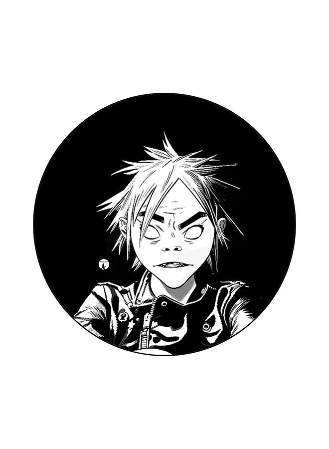 بي بي لوح ماوس بطبعة مستوحاة من فرقة جوريلاز أسود/ أبيض